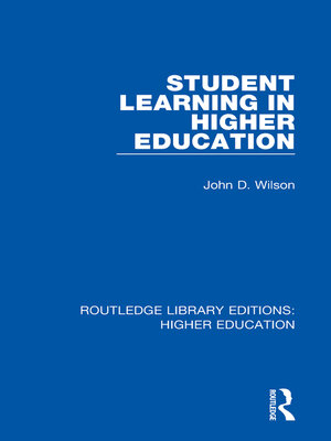 cover image of Student Learning in Higher Education